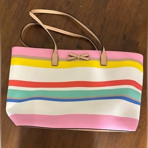 kate spade eden street margareta tote bag dune stripe